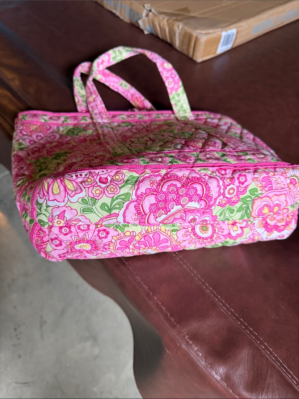 Vera Bradley Pink & Green Floral Quilted Tote - Picture 5 of 5
